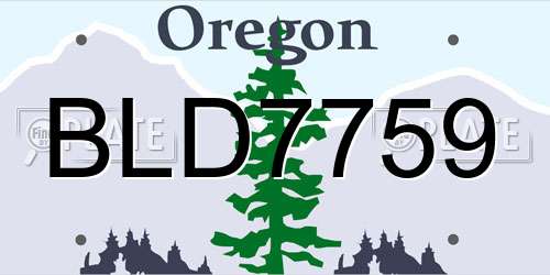 BLD7759 Oregon License Plate
