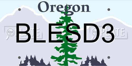 BLESD3 Oregon License Plate
