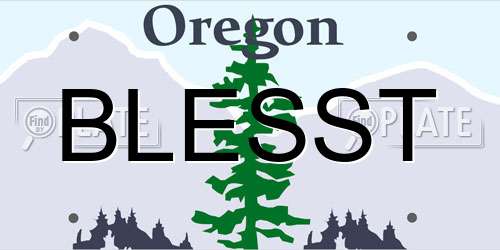BLESST Oregon License Plate