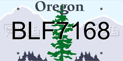 BLF7168 Oregon License Plate