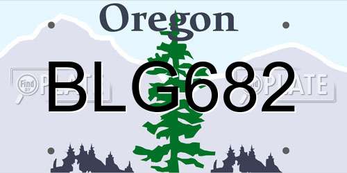BLG682 Oregon License Plate