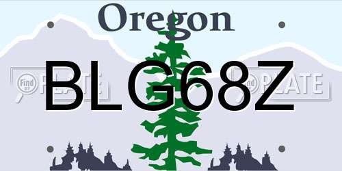BLG68Z Oregon License Plate