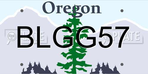 BLGG57 Oregon License Plate