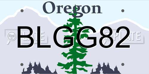 BLGG82 Oregon License Plate