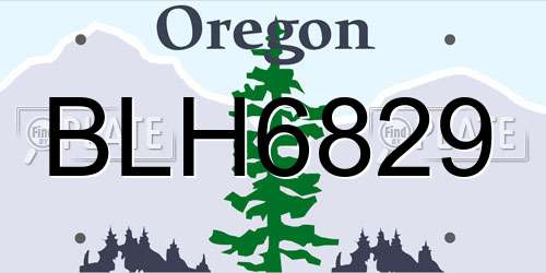 BLH6829 Oregon License Plate