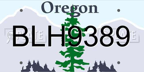 BLH9389 Oregon License Plate