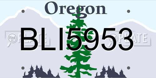 BLI5953 Oregon License Plate