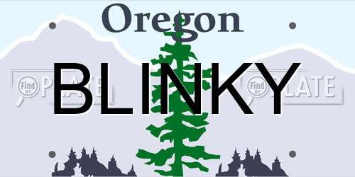 BLINKY Oregon License Plate