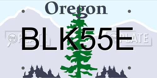 BLK55E Oregon License Plate