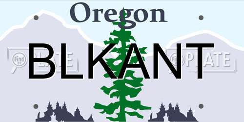 BLKANT Oregon License Plate