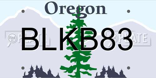 BLKB83 Oregon License Plate