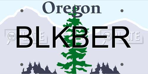 BLKBER Oregon License Plate