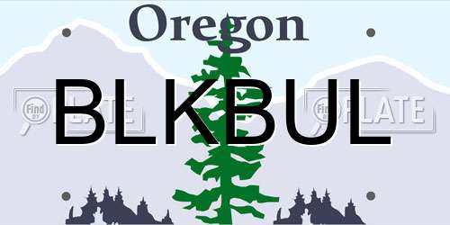 BLKBUL Oregon License Plate