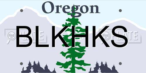 BLKHKS Oregon License Plate