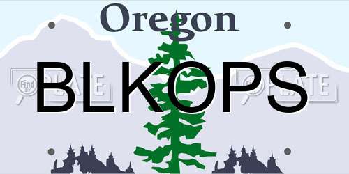 BLKOPS Oregon License Plate