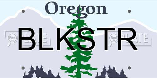 BLKSTR Oregon License Plate