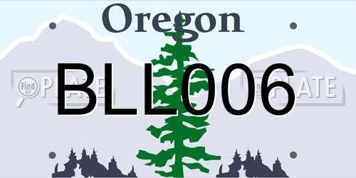 BLL006 Oregon License Plate