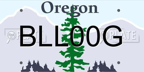 BLL00G Oregon License Plate
