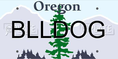 BLLDOG Oregon License Plate