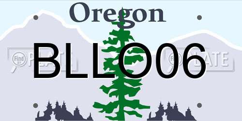 BLLO06 Oregon License Plate