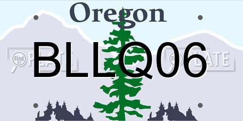 BLLQ06 Oregon License Plate