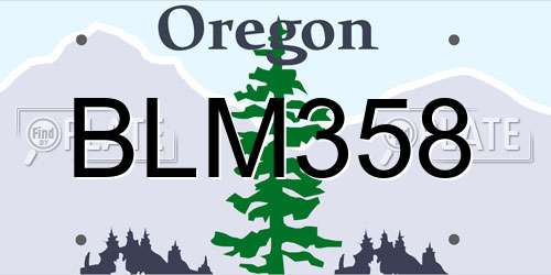 BLM358 Oregon License Plate