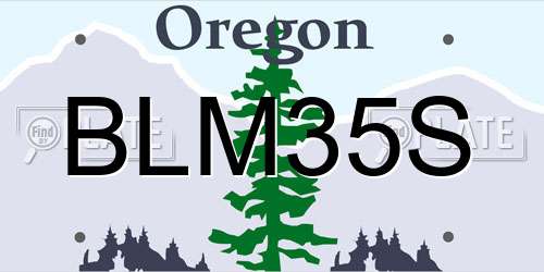 BLM35S Oregon License Plate