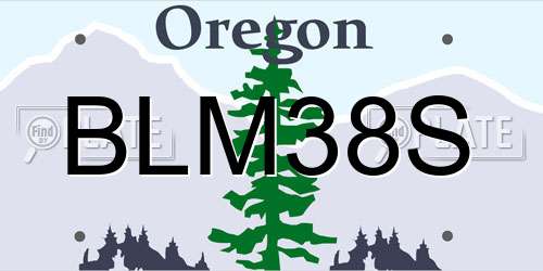 BLM38S Oregon License Plate