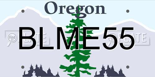 BLME55 Oregon License Plate