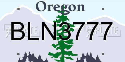BLN3777 Oregon License Plate