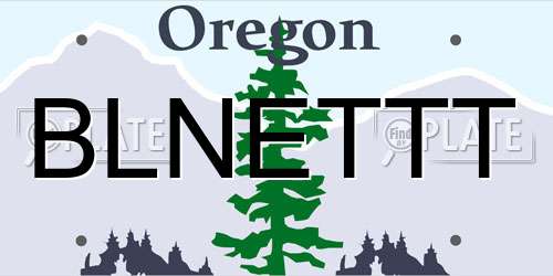 BLNETTT Oregon License Plate