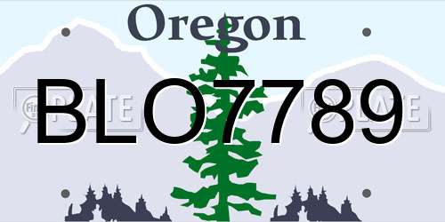 BLO7789 Oregon License Plate