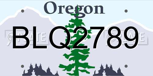 BLQ2789 Oregon License Plate