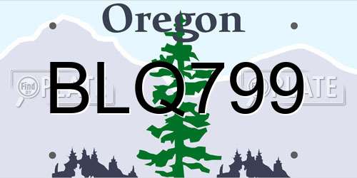BLQ799 Oregon License Plate