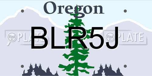 BLR5J Oregon License Plate