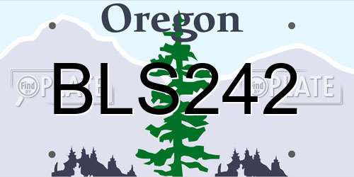 BLS242 Oregon License Plate