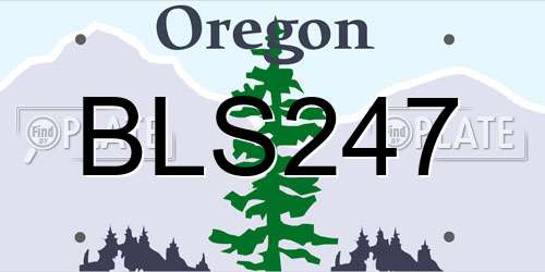 BLS247 Oregon License Plate