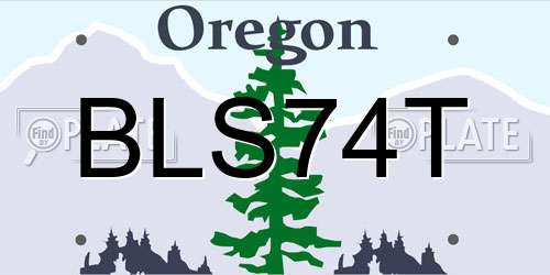BLS74T Oregon License Plate