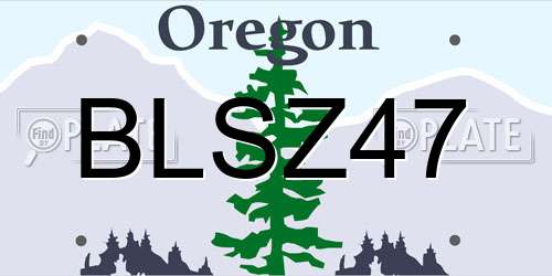 BLSZ47 Oregon License Plate