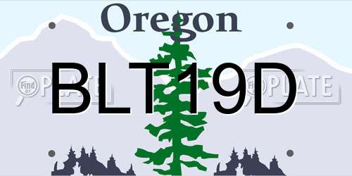 BLT19D Oregon License Plate