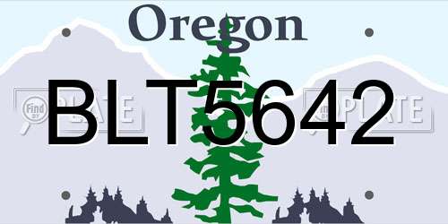 BLT5642 Oregon License Plate