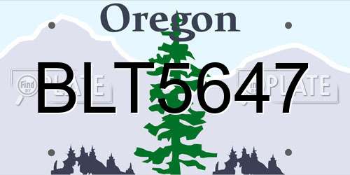 BLT5647 Oregon License Plate