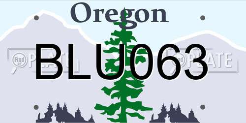 BLU063 Oregon License Plate
