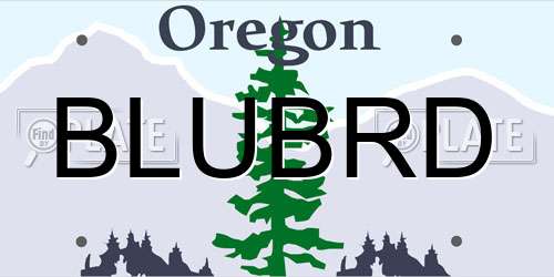 BLUBRD Oregon License Plate