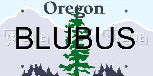 BLUBUS Oregon License Plate