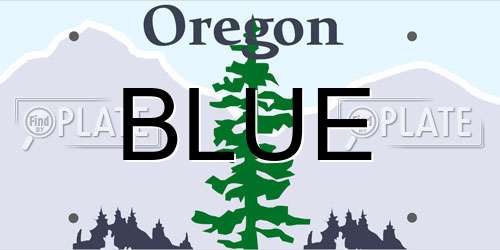 BLUE Oregon License Plate