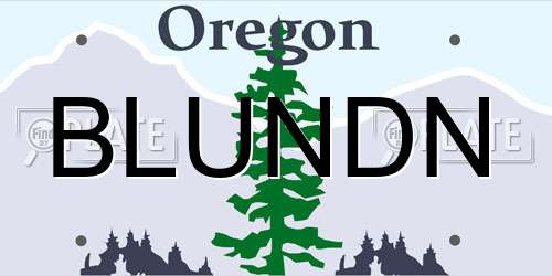 BLUNDN Oregon License Plate