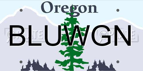 BLUWGN Oregon License Plate