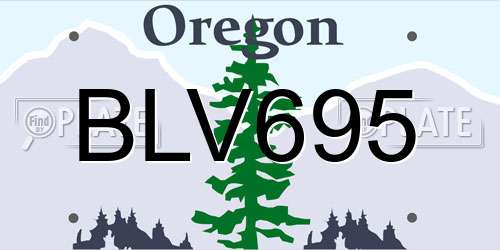 BLV695 Oregon License Plate