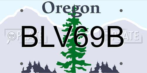 BLV69B Oregon License Plate